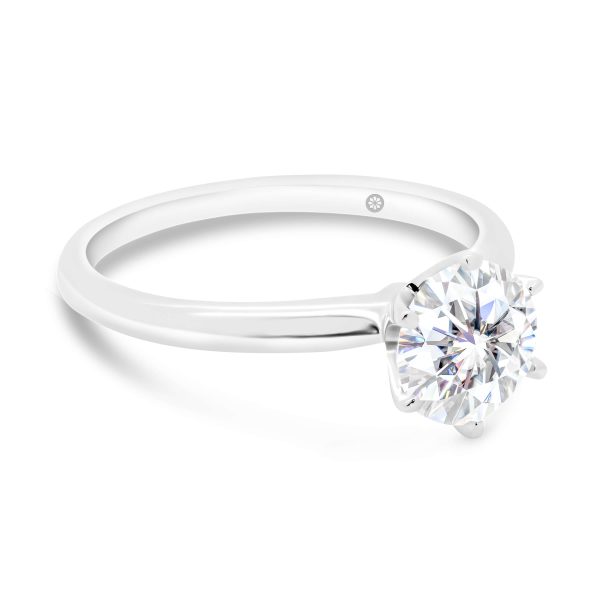 Annerley 6.5 delicate classic 6 prong solitaire on fine knife-edge band