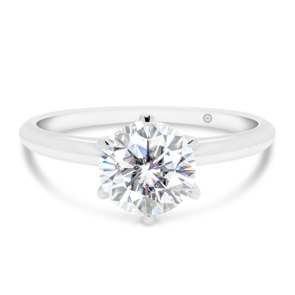 Annerley 7.5 delicate classic 6 prong solitaire on fine knife-edge band