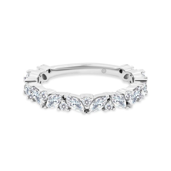 Elle Lab Grown Diamond marquise & round cluster prong set 3/4 band
