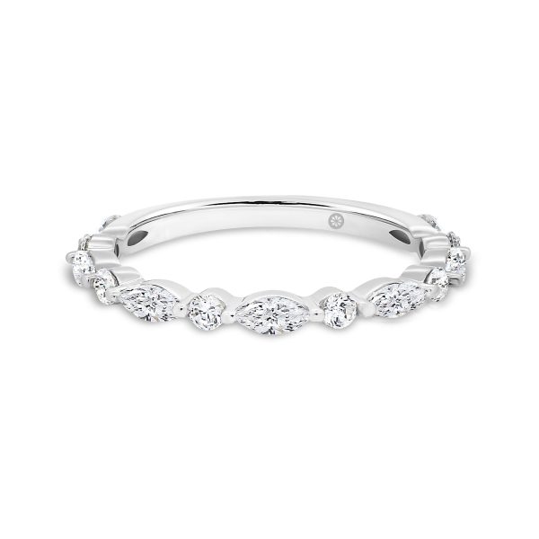 Evie Lab Grown Diamond Marquise & Round alternating shared prong 3/4 band