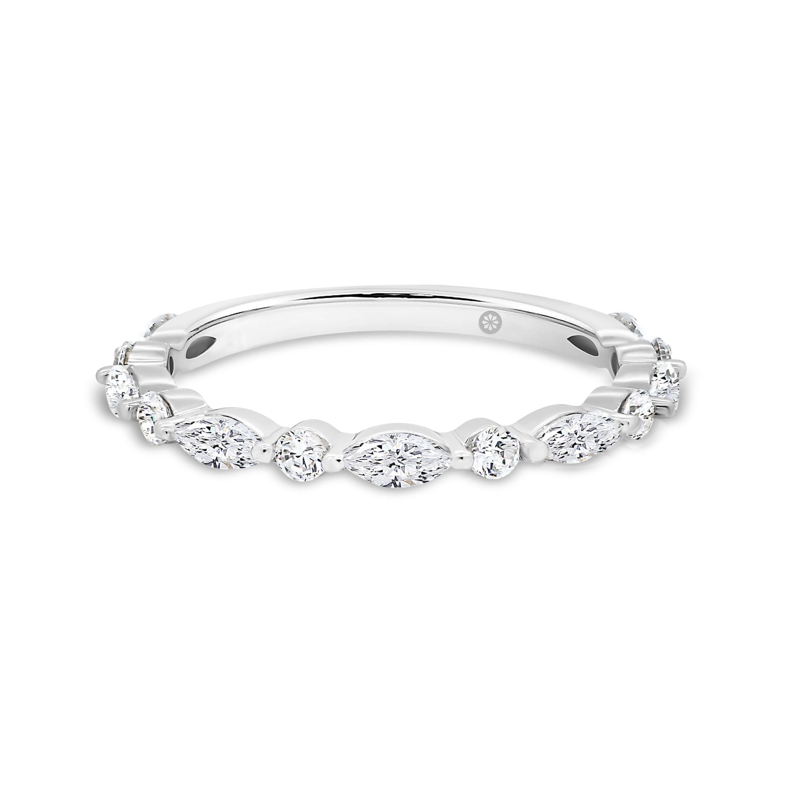 Evie Lab Grown Diamond Marquise &Amp; Round Alternating Shared Prong 3/4 Band