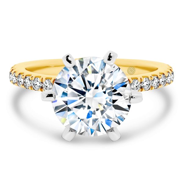 Harper 2.25-2.50 6-prong Lab Gropwn Diamond ring with accented bridge