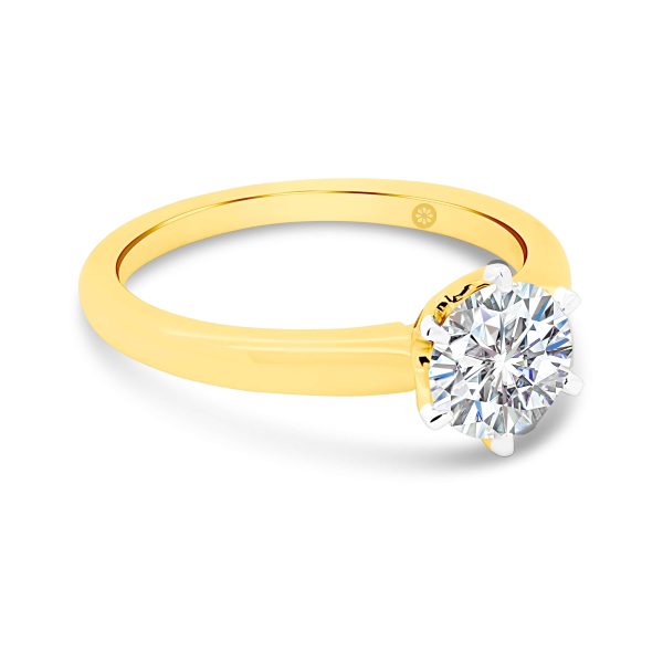 Hazel 1.00-1.25ct classic round engagement ring with rounded band