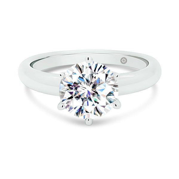 Hazel 1.50-2.00ct round Lab Grown Diamond engagement ring with classic 6 prong setting