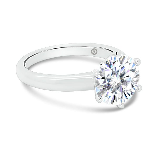 Hazel 2.25-2.50ct Lab Grown Diamond engagement ring round diamond on rounded band