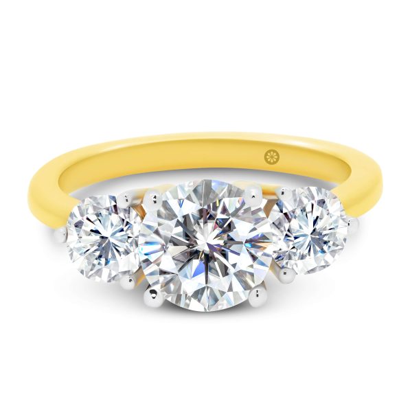 Kiara Round Lab Grown Diamond trilogy engagement ring