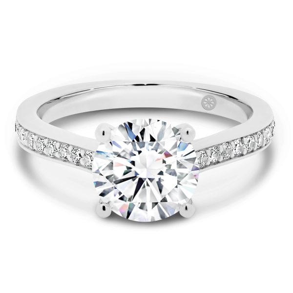Laila 1.50-2.00 Lab Grown Diamond engagement ring 4 claws in a pave-set band