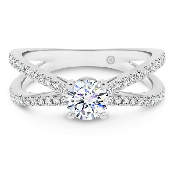 Livana 5.0 Lab Grown Diamond ring with prong set criss cross crossover band unique daily ring