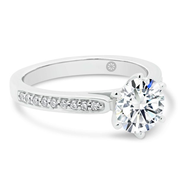 Milla 1.50-2.00 Lab Grown Diamond ring with a pave band