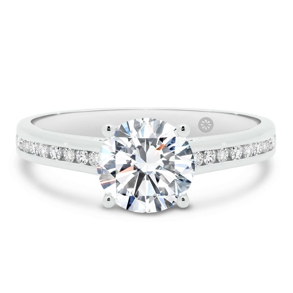 Nicole 1.50-2.00 channel set engagement ring with a Lab Grown Diamond centre stone.