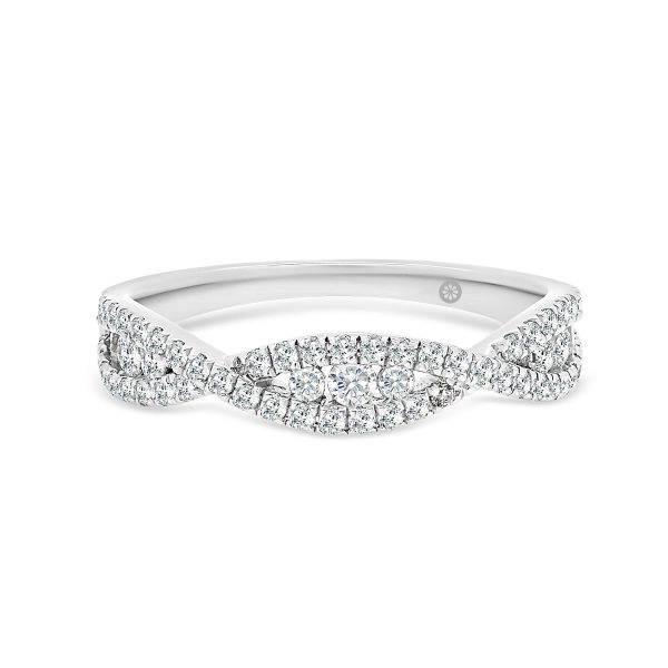 Rylie Lab Grown Diamond crossover infinity band with channel set round accents inbetween