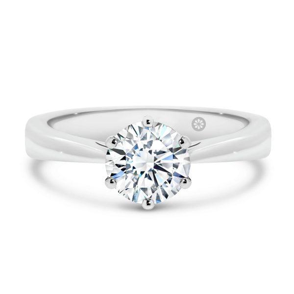 Taylor 1.00-1.25ct round brilliant Lab Grown Diamond engagement ring on flat tapered band