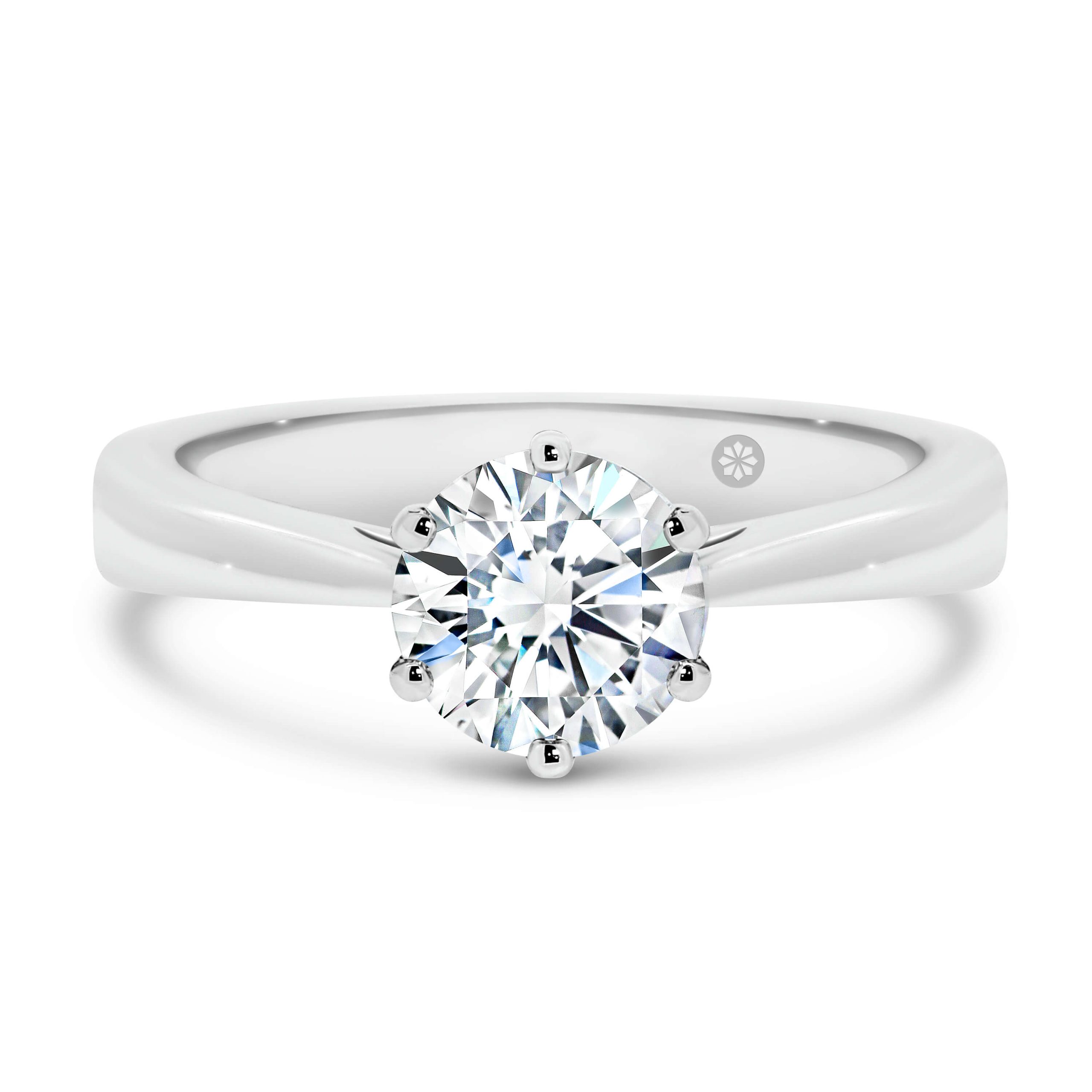 Round Diamond Engagement Ring Platinum Solitaire - Beulah | Angelic Diamonds