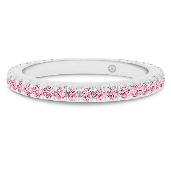 Angelica 1.5-1.7 Pink claw set pink lab grown diamond wedding ring