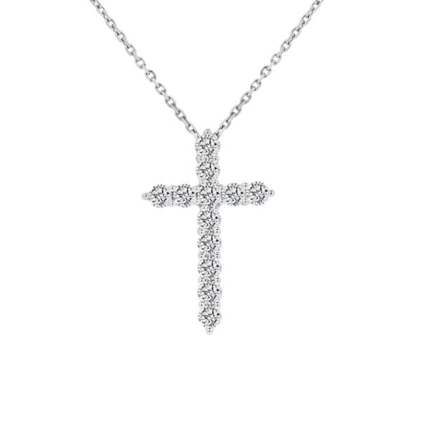 Tabitha Round Cut Lab Grown Diamond Cross Slider Pendant