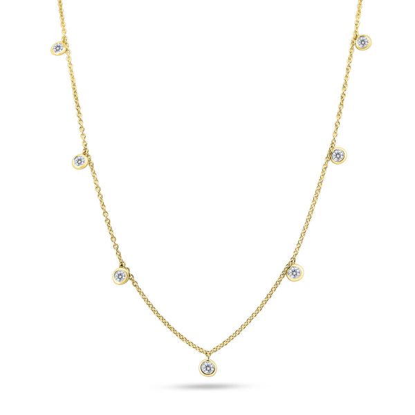Anita lab grown diamond drop bezel station necklace