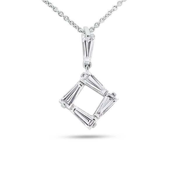 Emberly tapered cut pendant in a diamond-shape illusion setting