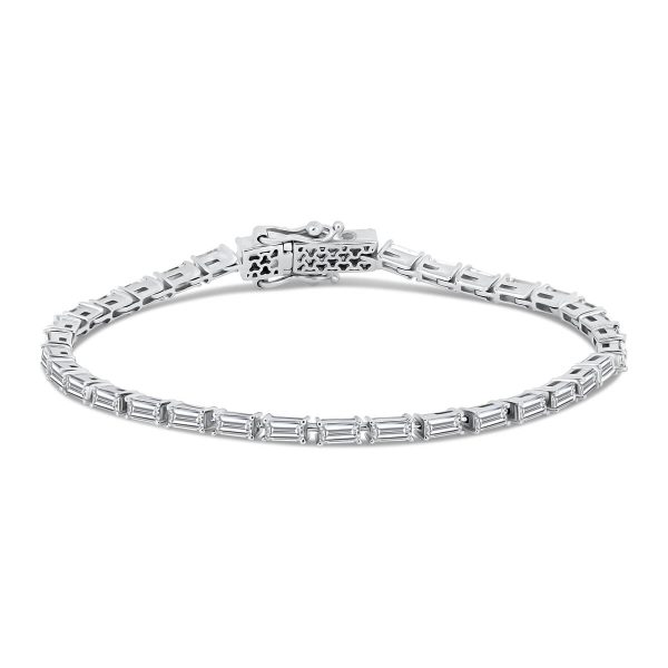 Ophelia tennis bracelet with horizontally set baguette lab grown diamonds