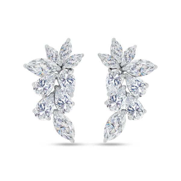 Valentina marquise and pear cluster earrings
