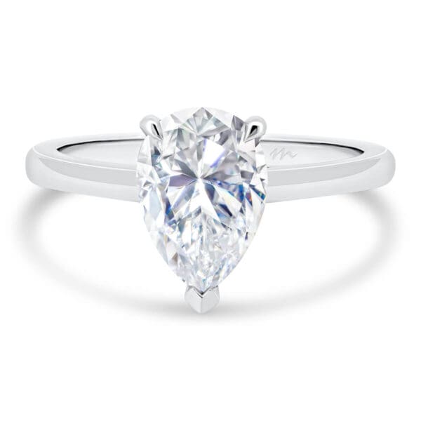 Lydia Pear 8X5-10X7 Pear Cut Solitaire On 3 Prong Rounded Band