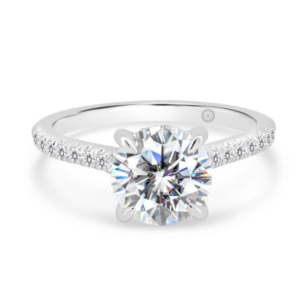 Harmony Lab Grown Diamond Round 1.50-2.00 ring with stone set gallery on delicate half band