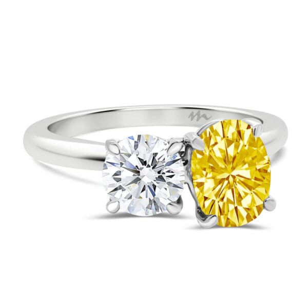 Lisette Yellow Round And Oval Colour Toi Et Moi Ring