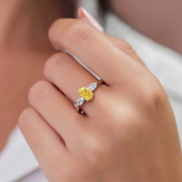 Tara Oval1.11ct Yellow Lifestyle Hand Web