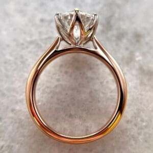 Example Of A Custom Engagement Ring With A Modified Prong Setting Creating A Petal Basket