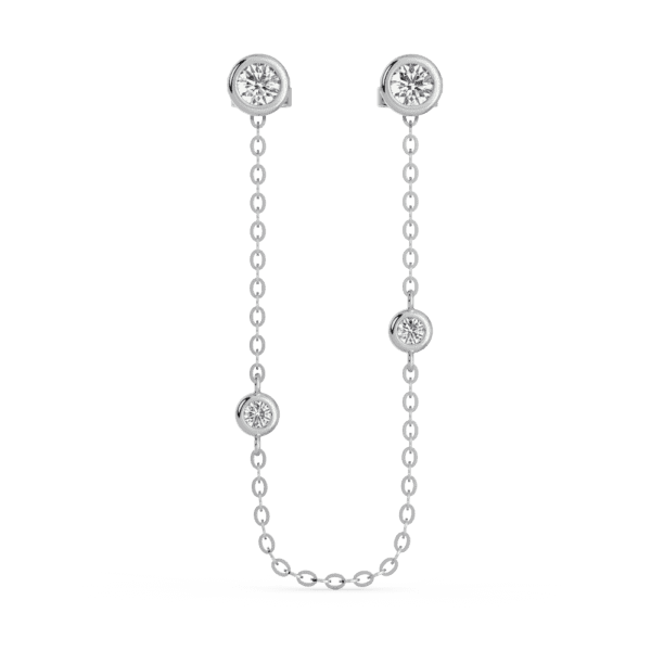Elara Front White Gold Diamond Two Bezel Chain Enhancer With Anna Studs