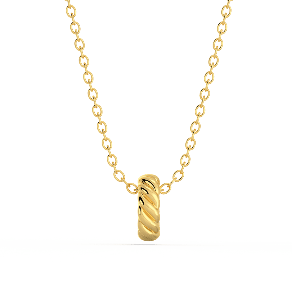 Sloane Front Yellow Gold Lab Grown Diamond Rondelle Pendant