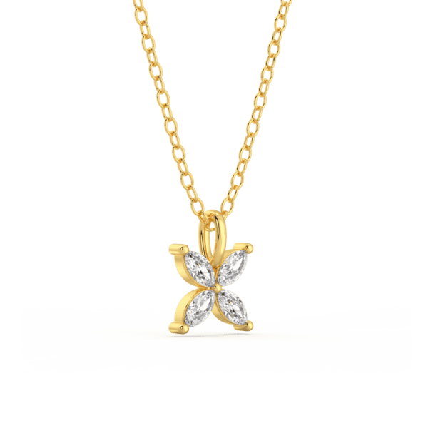 Winnie Angled Yellow Gold Lab Grown Diamond Bezel Charm Pendant