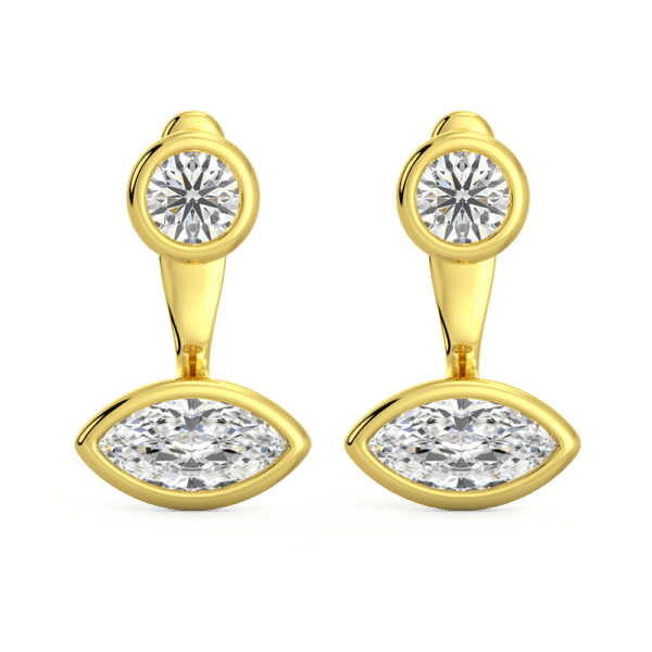 Luna Marquise Front Yellow Gold Lab Grown Diamond Bezel Enhancer With Anna Studs