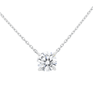 Alice Round 4.0 White Gold Diamond 4 Prong Set Chain Necklace