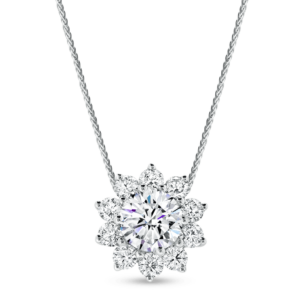 Blossom 6.0 White Gold Diamond Flower Halo Slider Pendant