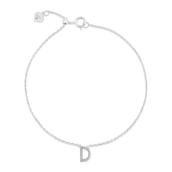 Initial D White Gold Lab Grown Diamond Chain Bracelet
