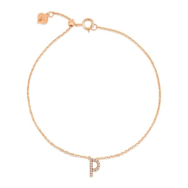 Small Initial 18K Rose Gold P