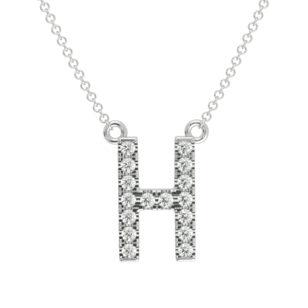 Large Initial Necklace 18K Rose Gold H