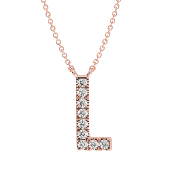 Large Initial Necklace 18K Rose Gold L