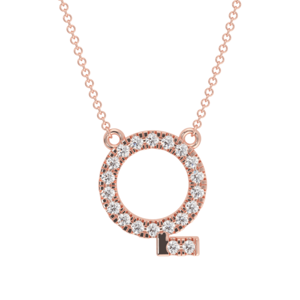Large Initial Necklace 18K Rose Gold Q