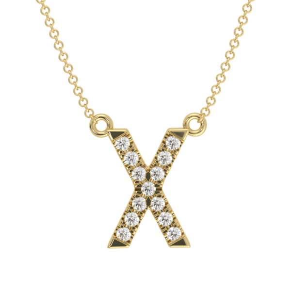 Large Initial Necklace 18K Rose Gold X