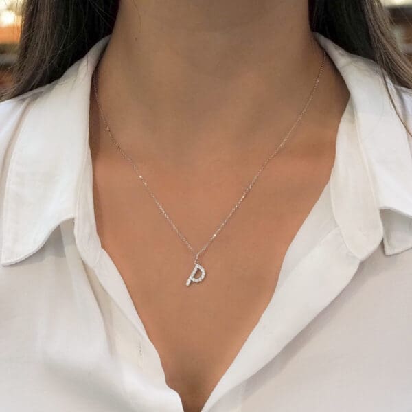 Large Initial Pendant 18K Rose Gold P