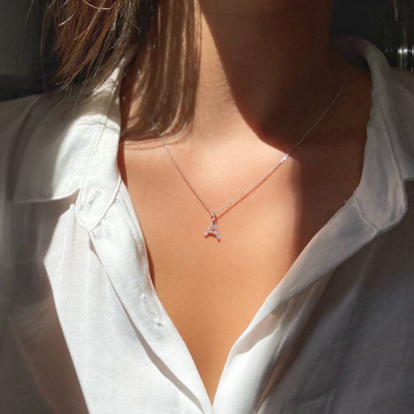 Small Initial Pendant 18K Rose Gold A