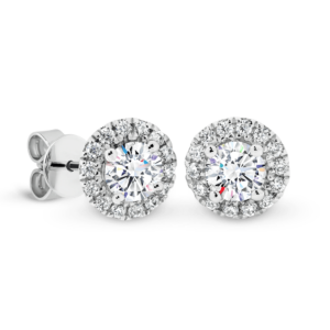 Rosetta 4.0 White Gold Diamond U Prong Set Halo Earrings
