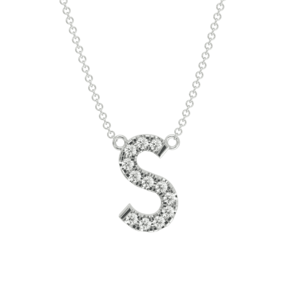Small Initial Necklace 18K Rose Gold S