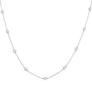 Sylvia White Gold Lab Grown Diamond Bezel Set Station Necklace