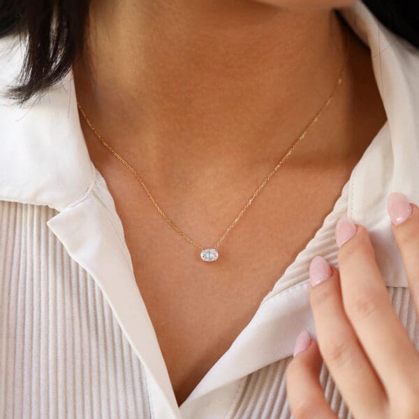 Alice Oval 18K Yellow Gold Setting Only - Suits 7Mmx5Mm Oval