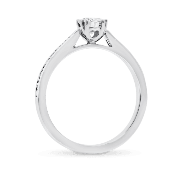 Bailey 5.0 Side White Gold Diamond 4 Double Prong Round Channel Set Band Ring
