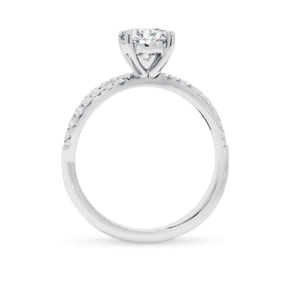 Frida Round 6.5 Side White Gold Diamond 4 Prong Infinity Crossover Prong Set Band Ring