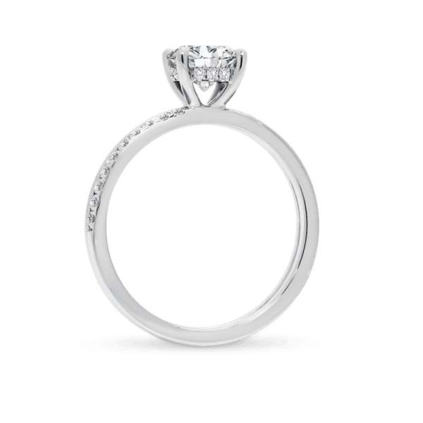 Maeve 6.5 Side White Gold Diamond 4 Prong Alternating Accented Double Band Ring