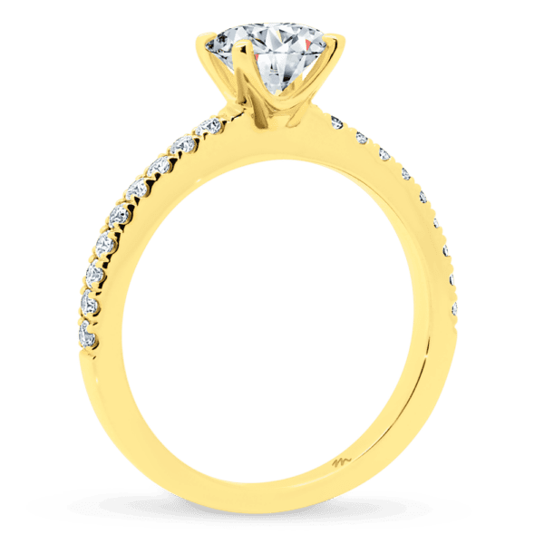 Payton 6.5 Side Yellow Gold Diamond 4 Prong Classic Prong Set Half Band Ring